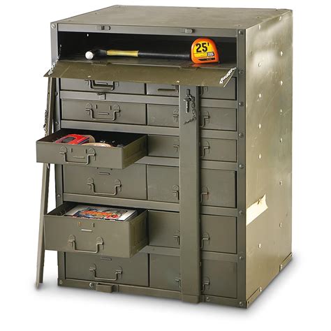 army style metal storage box|military surplus containers and boxes.